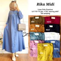 ราคา Rika Midi Dress Polo Linen Premium LD 110 LD 130 (26792209726)