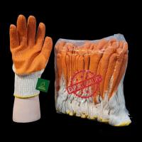 ราคา ถุงมือผ้า เคลือบยางพารา สีส้ม// Export quality (14196289526)