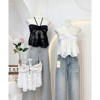 ราคา style.anda สายเดี่ยวลูกไม้คล้องคอ ซีทรูเกาหลี ฟองน้ำในตัว | ใส่เที่ยวคาเฟ่ น่ารักมาก (28935755493)