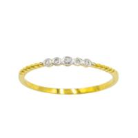 ราคา Happy Jewelry แหวนแถวเรียงกัน 5 เม็ด บ่าข้างคล้ายไข่ปลา แหวนทองเพชรแท้ ทองแท้ 37.5% ME898 (19859558499)