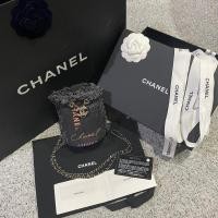 ราคา Used once Chanel black denim mini bucket bag holo32 (23777128671)