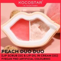 ราคา [KOCOSTAR] Peach Duo Duo Lip Scrub (22g) + Lip Oil-in-Cream (22g) • ชุดดูแลริมฝีปาก 2-in-1 • วีแกนสกินแคร์ (18376063889)
