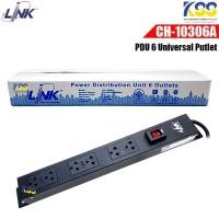 ราคา Link CH-10306A PDU ปลั๊กตู้แร็ค 6 Universal Outlet (Lighting SW+Protection LED) รางไฟที่มี Eyes Shutter (5422429652)