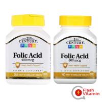 ราคา < พร้อมส่ง> 21st Century, Folic Acid ขนาด 400 mcg / 800 mcg - โฟลิก บำรุงโลหิต (17480717805)