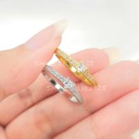 ราคา แหวนเงินแท้92.5%ชุบทอง18k/ชุบทองคำขาว ลาย Mini Heart เพชรสวิส ขนาด 3.6 mm. (41155025157)