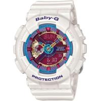 ราคา Casio Baby-G นาฬิกาข้อมือสุภาพสตรี รุ่น BA-112-7A (white/pink) (63177668)