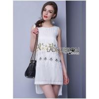 ราคา ฟรี EMSชุดเดรสสั้น งานป้าย Lady Ribbon Thailand เสื้อผ้าแฟชั่นผู้หญิง Dress Size M สีขาว พร้อมส่งสวยเหมือนแบบ (1120482722)