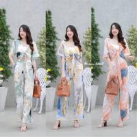 ราคา เซตมัดย้อม ผูกเอว ใส่หน้าร้อน ลายมาเบิ้ลๆ น่ารักๆ ใส่ไปทะเล เก๋ๆ (25167971300)