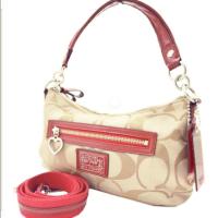 ราคา Coach แท้100%Poppy Daisy Signature M1226 -F22945 Canvas Cross Body Bag PINK ACCENTS (7728244608)