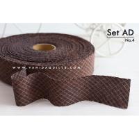 ราคา ผ้ากุ๊นสำเร็จรูป ผ้าทอ กว้าง 4 ซม. ยาว 1 หลา (รหัส Set AD No.4 น้ำตาล) (7480288512)