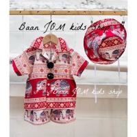 ราคา ชุดเซทเด็ก Summer ฮาวาย ชุดวินเทจ ผ้าไหมอิตาลี่เนื้อดี (หมวกขายแยก) (25482641997)