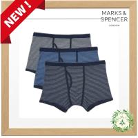 ราคา (ของแท้) กางเกงในชายบ็อกเซอร์ Marks & Spencer แพ็ค 3 ตัว (12770867403)