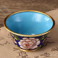 ราคา Cloisonne Filigree เคลือบที่มีสีสันของที่ระลึกสไตล์จีนทองแดงฝาครอบยางชามเก่าปักกิ่งงานฝีมือของขวัญถ้วยน้ําชาตกแต่ง SMYB (47201523868)