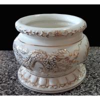 ราคา Sukjaiphan กระถางธูปเซรามิคลายมังกรทองปั้นนูน ขนาดเส้นผ่าศูนย์กลาง 8 นิ้ว (13230741578)