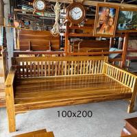 ราคา (ใช้โค้ดลด15% ลดสูงสุด3000บาท)!!ค่าส่ง0บาท!! โซฟาไม้สักทอง ขนาด100*200 สูง40 cm จัดส่งฟรีทั่วประเทศ (24308566085)
