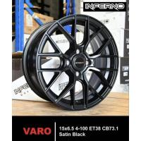 ราคา ล้อแม็ก ขอบ15 ขอบ15 กว้าง6.5" 4รู100 ET38 CB73.1 สี Satin Black รุ่นVARO (1ชุด=4วง) (24876981684)