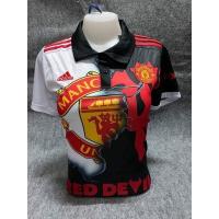 ราคา New เสื้อกีฬาผู้หญิง เสื้อบอลหญิง ทีมแมนยู คอปก ขาว-ดำ Fee size 32-38 (9663395721)