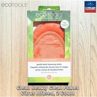 ราคา ecotools® Clean Beauty Clean Planet Citrus Infused, 2 Count แผ่นทำความสะอาดเครื่องสำอาง สำหรับผิวหน้า ใช้ซ้ำได้ (12996079268)
