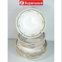 ราคา จานทรงลึก9"=6ชิ้น+ชาม7.5"=6ชิ้นรวม12ชื้น ลายการ์เด็น ฮิลซุปเปอร์แวร์เกรดA เมลามีน100% (1918548330)