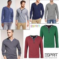 ราคา เสื้อแขนสั้น&แขยาวยาวEsprit Men's Henley Button Front Long Sleeve T-Shirt (18586112623)