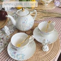 ราคา Violet Flamingo ชุดน้ำชารุ่น Spring Time มาพร้อมกล่องของขวัญสุดหรู เซ็ตกาน้ำชาพร้อมแก้วชาและจานรอง 2 ชุด เซรามิคขอบทอง (26509830798)