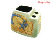 ราคา [มือ2] งานเก่าวินเทจ ที่วางปากกา แจกัน Tenmoku Pottery (Malaysia Handicraft) ขนาด 7.5cm ของสะสม ของตกแต่งบ้าน (26740156896)