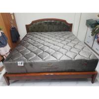 ราคา เตียงไม้จริงยางพารา หัวเบาะผ้าฝังเพชร / สินค้าเมืองไทย (3284004512)