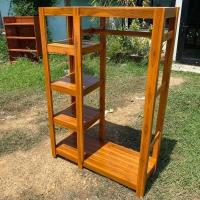 ราคา SUKP ตู้แขวนเสื้อผ้าไม้สัก 100x40สูง150ซม. สีสักน้ำตาลเคลือบเงา SUKP-513 (27261074024)