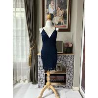 ราคา ชุดราตรีสั้นผ้าลูกไม้(ไซส์ S M)สีกรมท่า#มือสอง (27935155579)