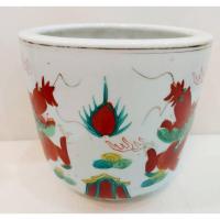 ราคา กระถางธูปเขียนสีลายมังกรคู่ เก่ามีอายุ ปากกว้าง 6.5 นิ้ว สูง 6 นิ้ว สวยสมบูรณ์ (20838512398)