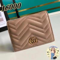 ราคา ใหม่เอี่ยม ของแท้ มีใบเสร็จรับเงิน Gucci GG Marmont สีน้ำตาลอ่อน ผู้หญิง กระเป๋าสตางค์ ผู้ถือบัตร รับประกันสองปี (49950968594)