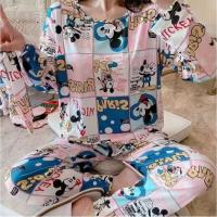 ราคา ลายการ์ตูน ชุดนอน ผ้าคอตตอนแขนขายาว ชุดนอนคอตตอน ชุดนอนสไตล์เกาหลี ลายมาใหม่ E (40202107936)