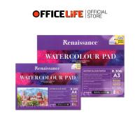 ราคา Renaissance (เรนาซองซ์) สมุดวาดเขียนสีน้ำ สมุด กระดาษร้อยปอนด์ 100ปอนด์ ขนาด A4 รุ่น R.305 / A3 R.306 ( 1 เล่ม ) (41208678595)