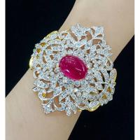 ราคา #กำไลเศษทองฝังเพชรซีกล้อมพลอย (24063584844)