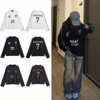 ราคา เสื้อยืดกีฬาแขนยาวสไตล์เกาหลีสําหรับผู้ชายและผู้หญิง NO.7 Oversize เสื้อยืดคอกลมหลวม Hottrend 2024 (25335906611)