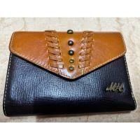 ราคา กระเป๋าสตางค์ใบสั้น2พับ แบรนด์แท้ MK Michel Klein Paris หนังแท้ มือสอง สภาพสวย หนังฉ่ำๆ (27429833213)