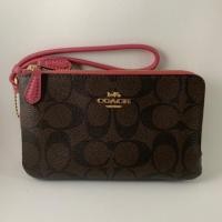 ราคา Coach แท้ ✔️ กระเป๋าคล้องมือ S 2 ซิป | Coach Double Corner Zip Wristlet (2022970318)