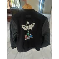 ราคา เบสบอลแจ็คเก็ต สีดำ แขนผ้าหนัง Baseball Jacket Adidas (40170979952)