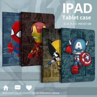 ราคา Marvel Avengers Captain America Wolverine คลุม เพื่อ iPad Pro คดี For IPad Air 5 10.9นิ้ว Air 4 10.9 Gen 7th 8th 9th 10.2นิ้ว Pro11 2021 Air 3 10.5 for iPad Mini 4/5 9.7นิ้ว (21577750464)