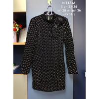 ราคา ส่งต่อ เดรสแขนยาวผ้ากำมะหยี่ ลายจุด NITTAYA (29338513237)