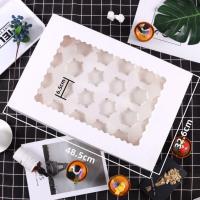 ราคา (พร้อมส่ง)กล่องใส่คัพเค้กขนาดใหญ่ กล่องคัพเค้ก 24หลุม (แพค5 ใบ) (40257560968)