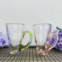 ราคา แก้วเป่ามีหูจับ Blown glass สีสวย ขนาดใหญ่ มือสอง จากญี่ปุ่น (28292655669)