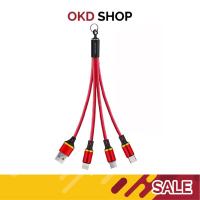 ราคา สายชาร์จสามหัว 2.4A WUW รุ่น X125 สายชาร์จ แข็งแรง ทนทาน ถ่ายโอนข้อมูลได้ (4110963168)