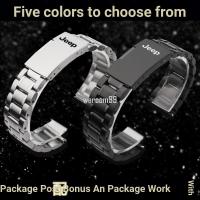 ราคา [เครื่องมือฟรี FF] JEEP สายนาฬิกาสายเหล็ก JEEP Wrangler ส่วนลดหัวเข็มขัดสร้อยข้อมือสายนาฬิกา Unisex อุปกรณ์เสริมจัดส่งวันที่ 20/22 มม. (52501083562)