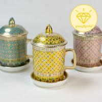 ราคา ของขวัญปีใหม่แก้วมัคเบญจรงค์ ❤️แถมฟรีกล่องของขวัญและโบว์ แก้วน้ำเบญจรงค์ ของรับไหว้ ที่ระลึกเกษียณอายุ (27715538884)