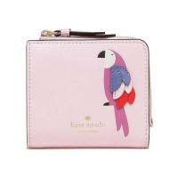ราคา พร้อมส่ง Kate Spade Flock Party Parrot Small L-zip Bifold Leather Wallet (5663250180)