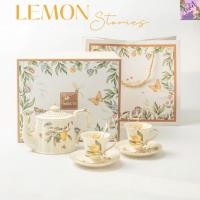 ราคา Violet Flamingo Lemon Tea Set / Tea Cup Set ชุดน้ำชา/ ชุดแก้วชา ลายเลมอน สีครีมขอบทอง (18427371879)