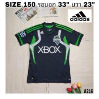 ราคา A216เสื้อกีฬาเสื้อบอลเด็กโต แบรนด์ Adidas SIZE 150 รอบอก 33 นิ้ว สินค้ามือสอง⭐ (18093517189)