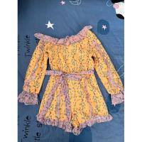 ราคา จั้มสูทขาสั้น+ผ้าผูกเอว Size S งานป้าย (มือสอง สภาพใหม่) (8614499071)