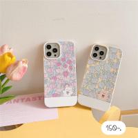 ราคา พร้อมส่ง 2 ลาย เคสลายดอกไม้ เคสโทรศัพท์ลายดอกไม้ ขอบล่างขาวดอกไม้ชมพู/เหลือง (20941877523)